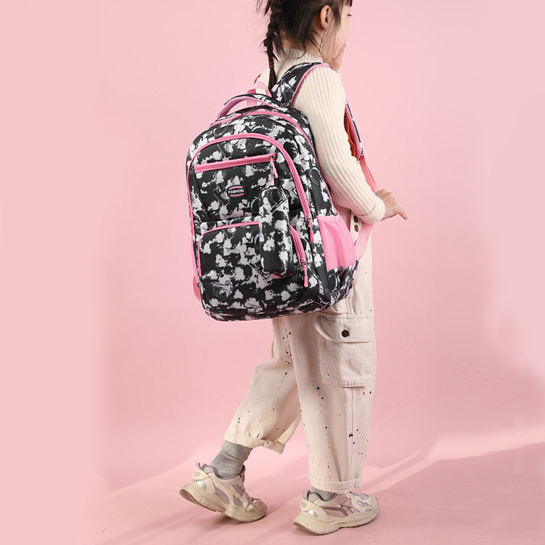 New Letter Print Backpack With Pencil Case