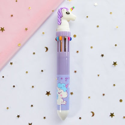 Girly Heart Cartoon Multicolor Press Ballpoint Pen