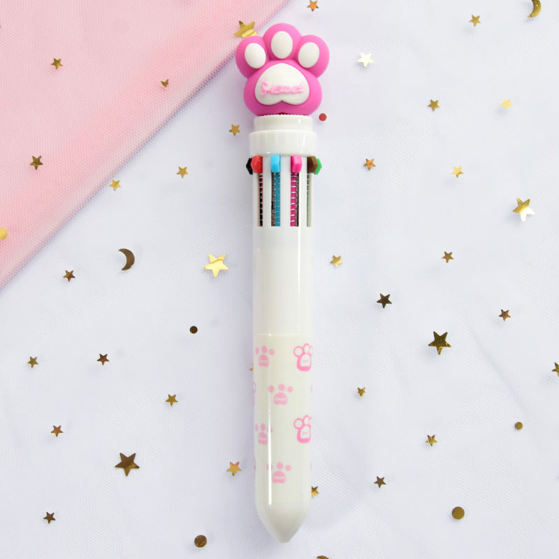 Girly Heart Cartoon Multicolor Press Ballpoint Pen