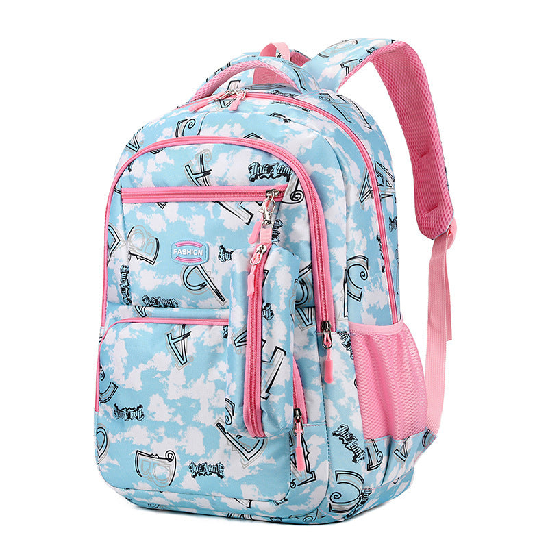 New Letter Print Backpack With Pencil Case