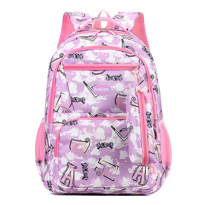 New Letter Print Backpack With Pencil Case