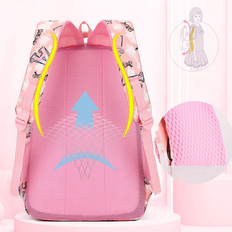 New Letter Print Backpack With Pencil Case