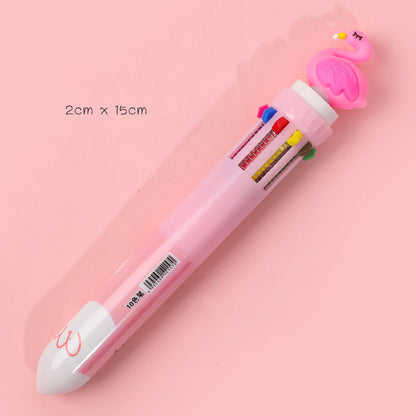 Girly Heart Cartoon Multicolor Press Ballpoint Pen